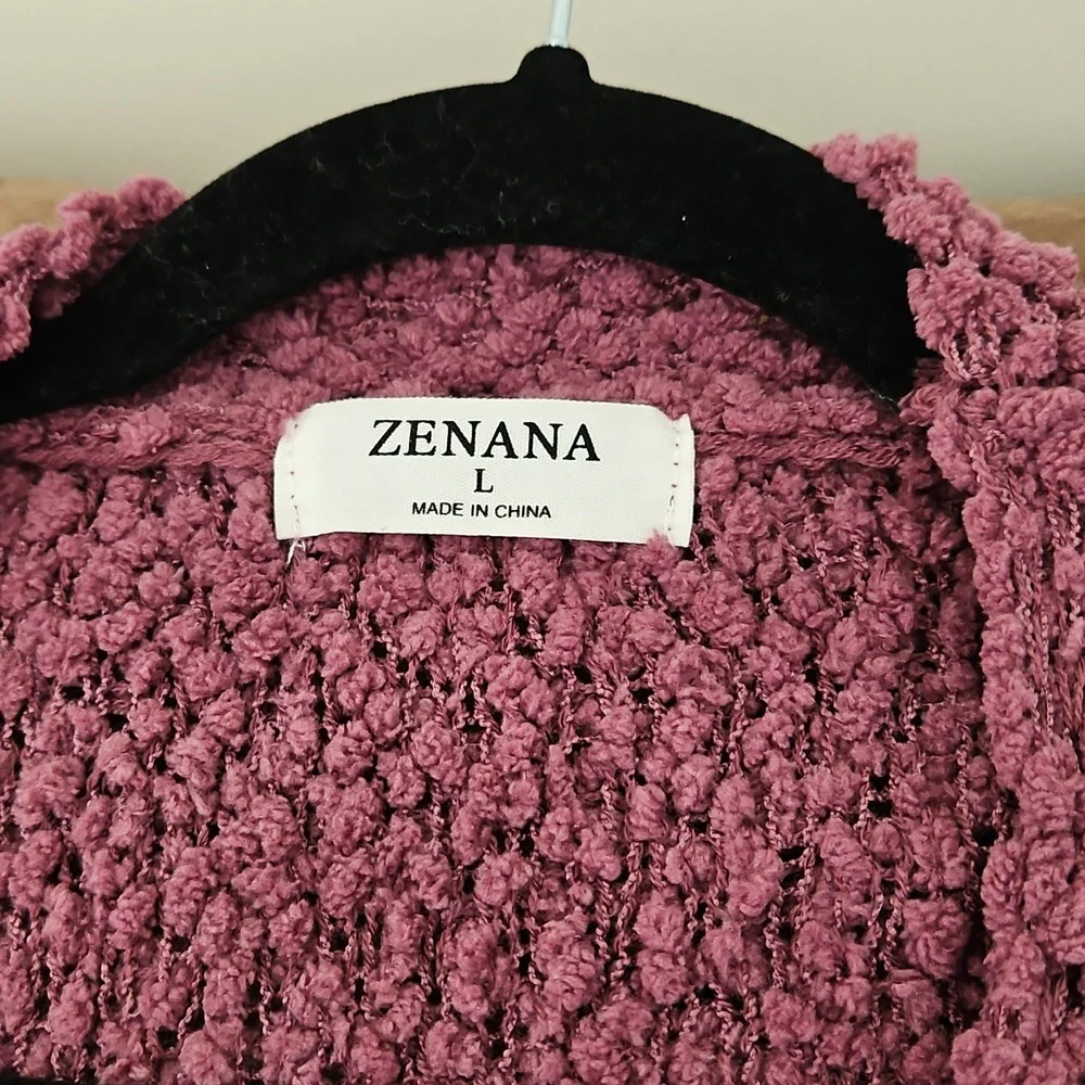 Zenana Outfitters Textured Cardigan -light Purple - Picture 4 of 5
